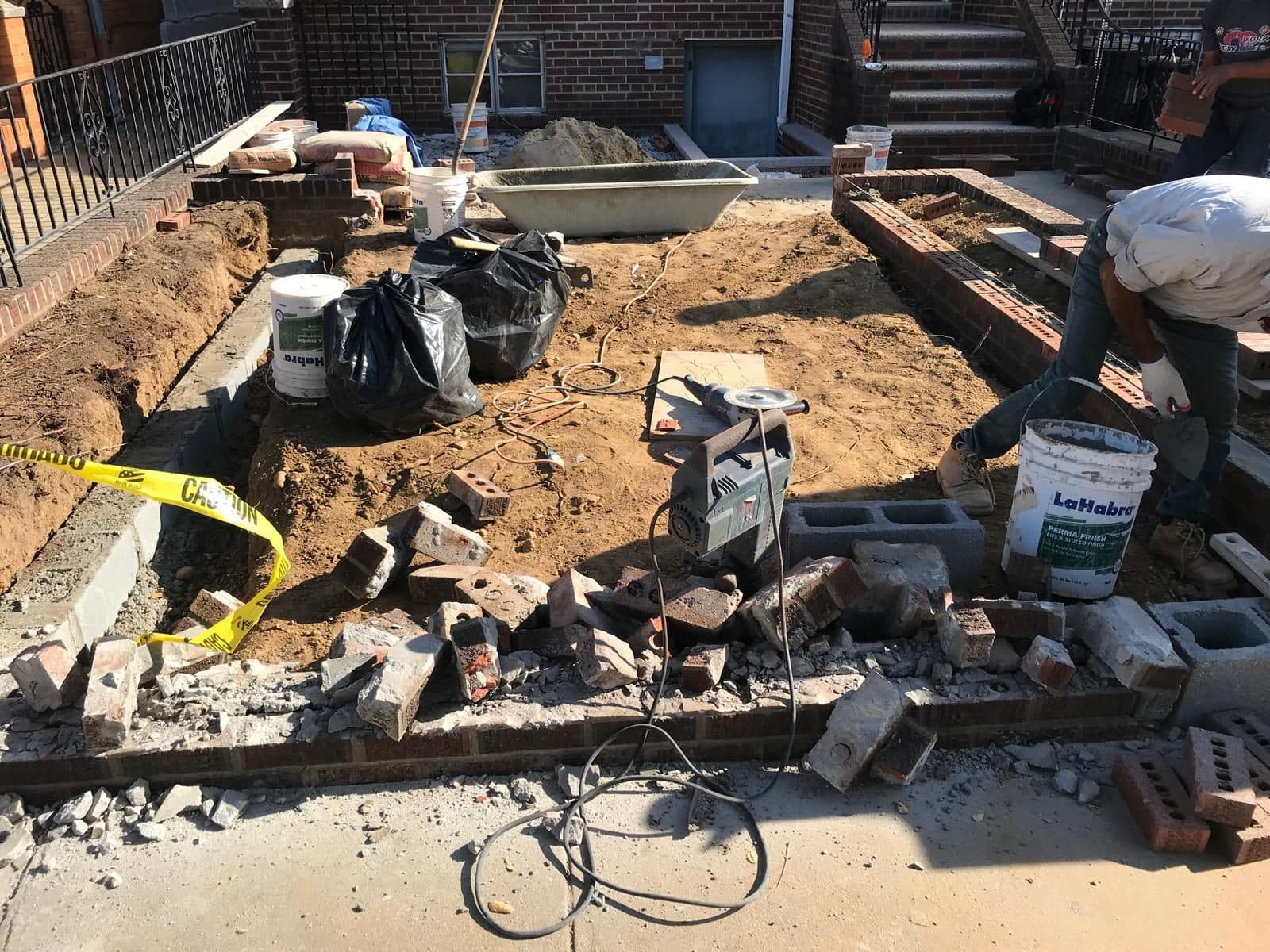 Front yard dug out and old concrete removed