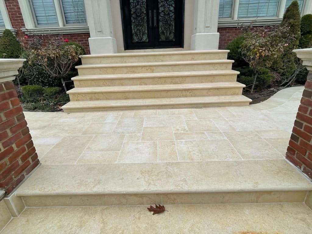 After: new Jerusalem stone steps and landing