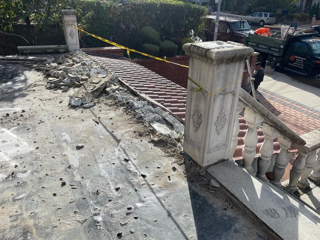 Old porch surface stripped down to the slab