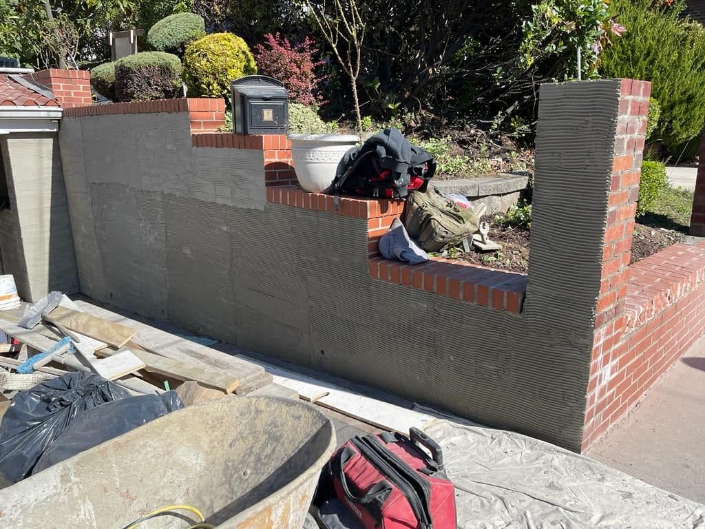 New concrete block garden wall going up