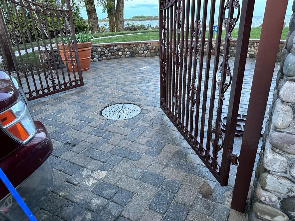 Cleaned pavers at the side gate