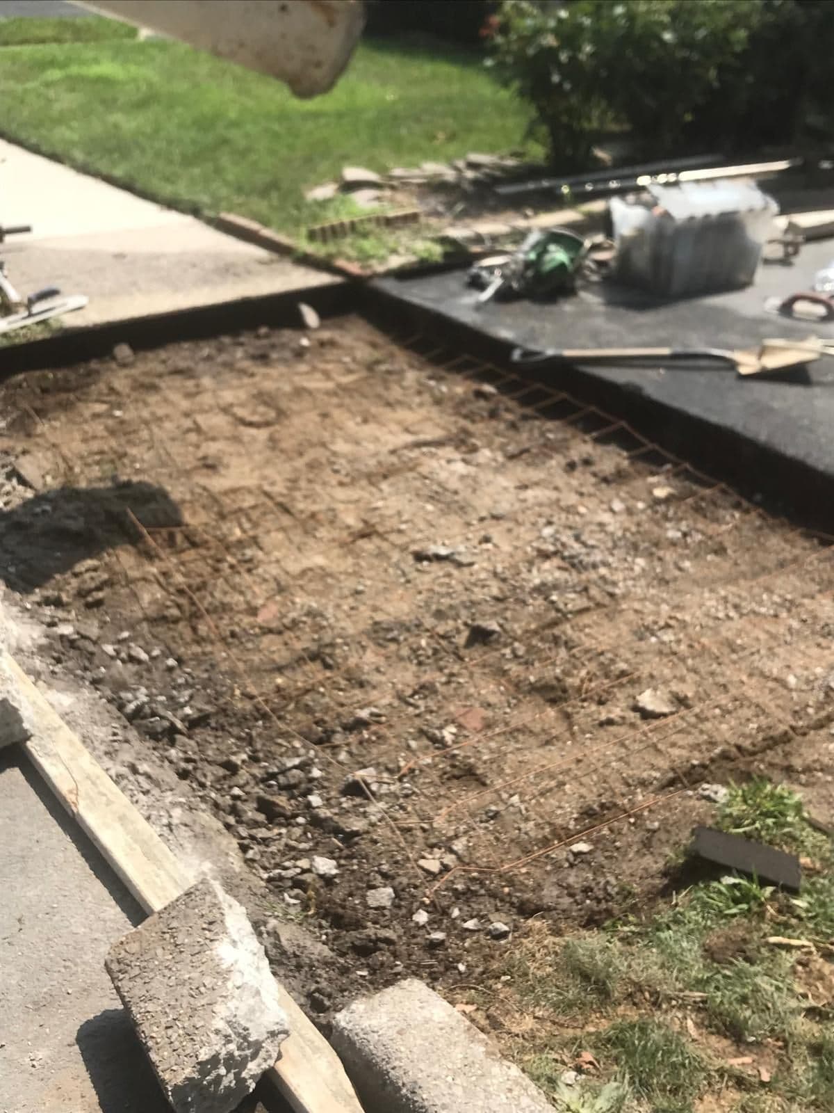 Ground dug out in front of the house