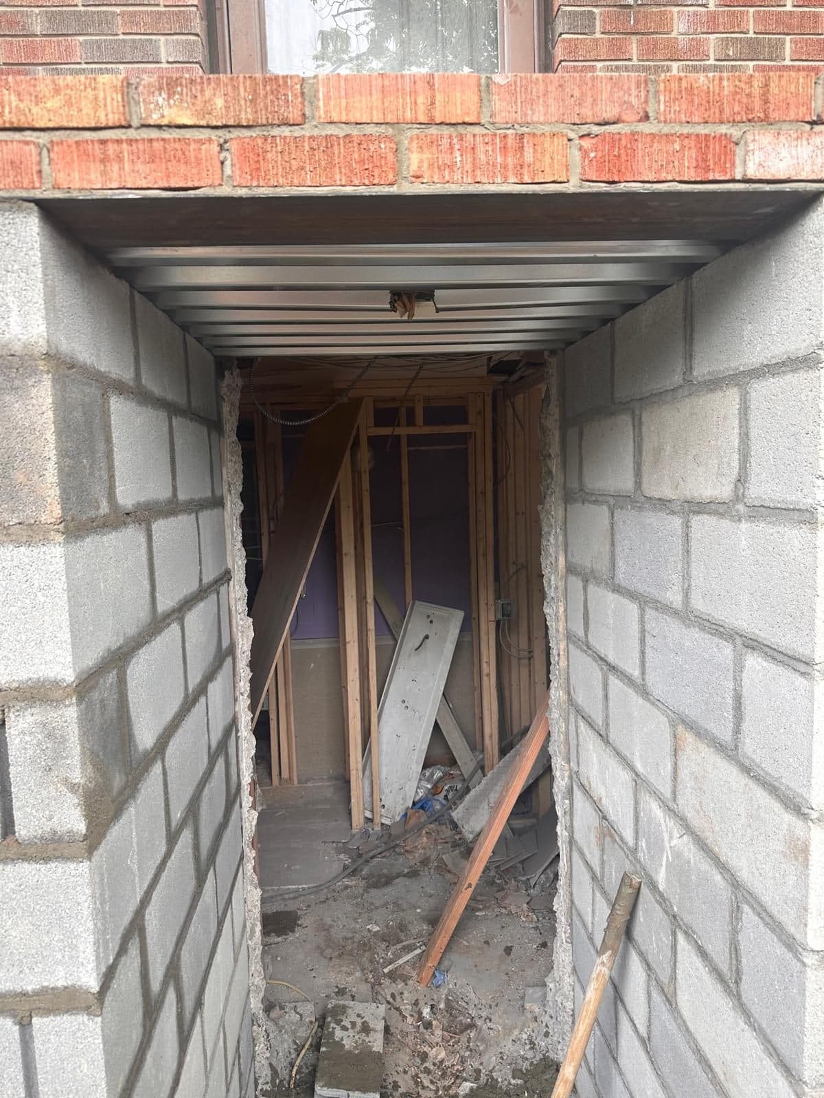 Finished block stairwell with new steps