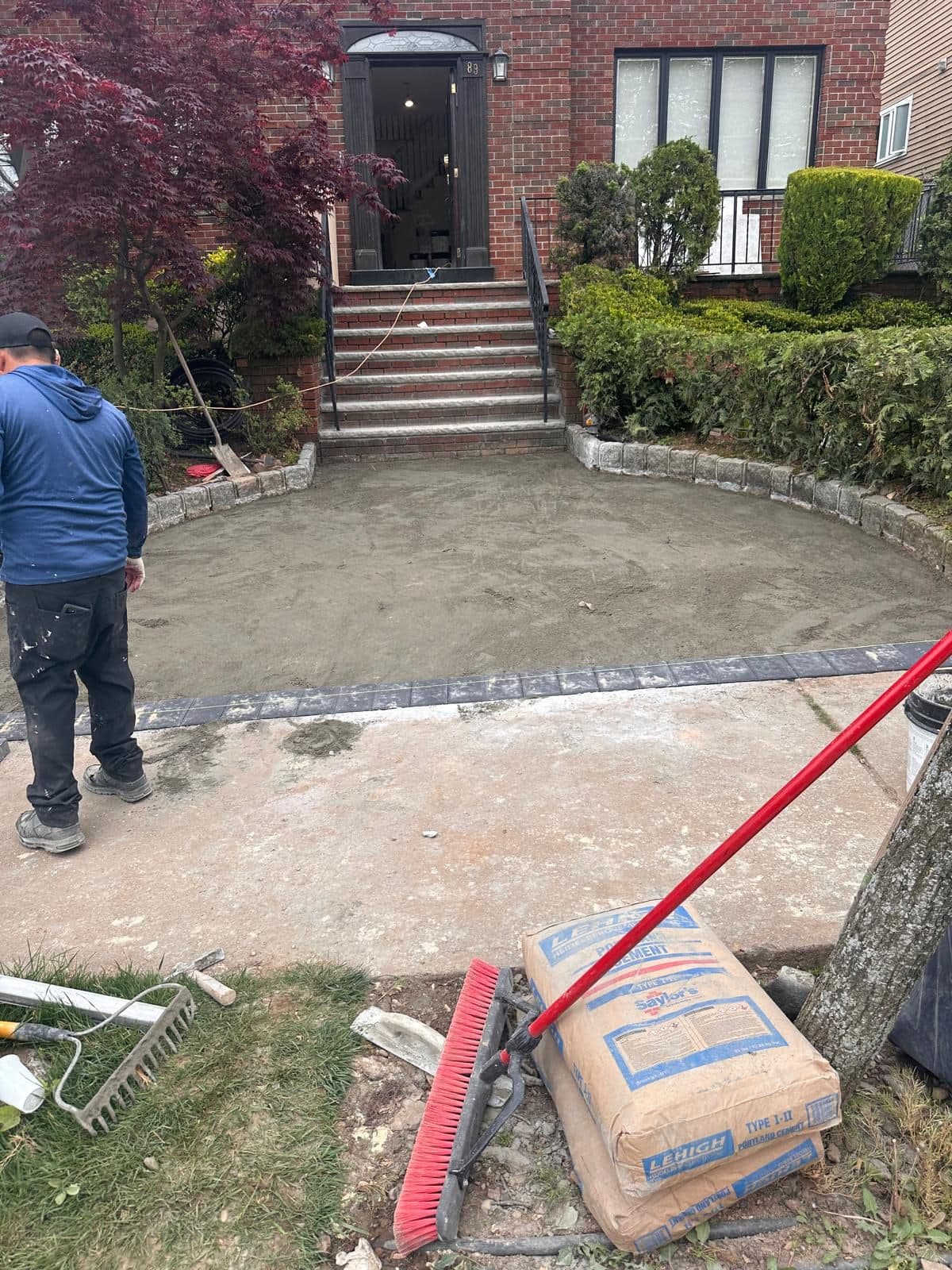 Before: dug-out front yard in front of the house