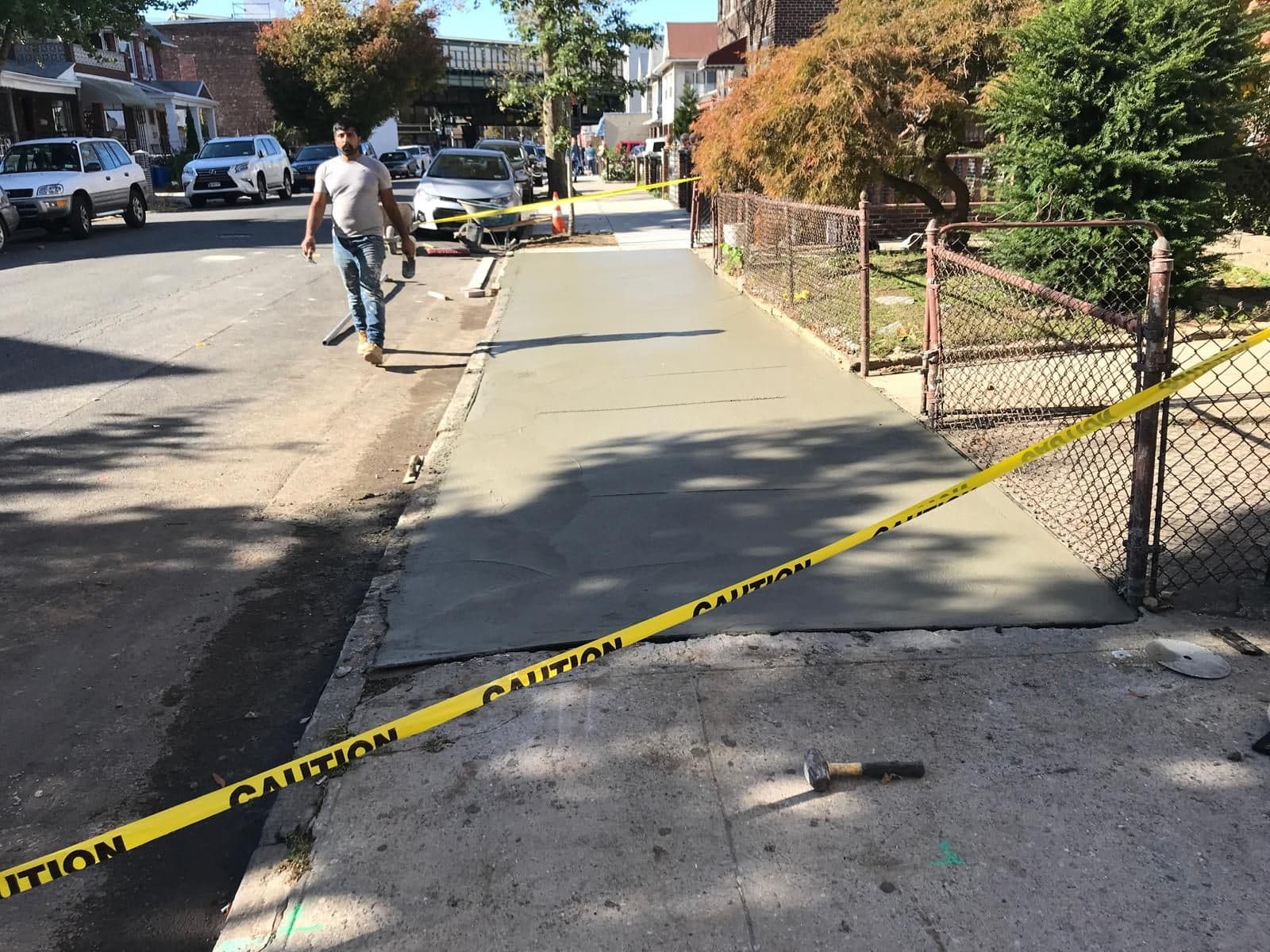 Before: old sidewalk in Bensonhurst, Brooklyn